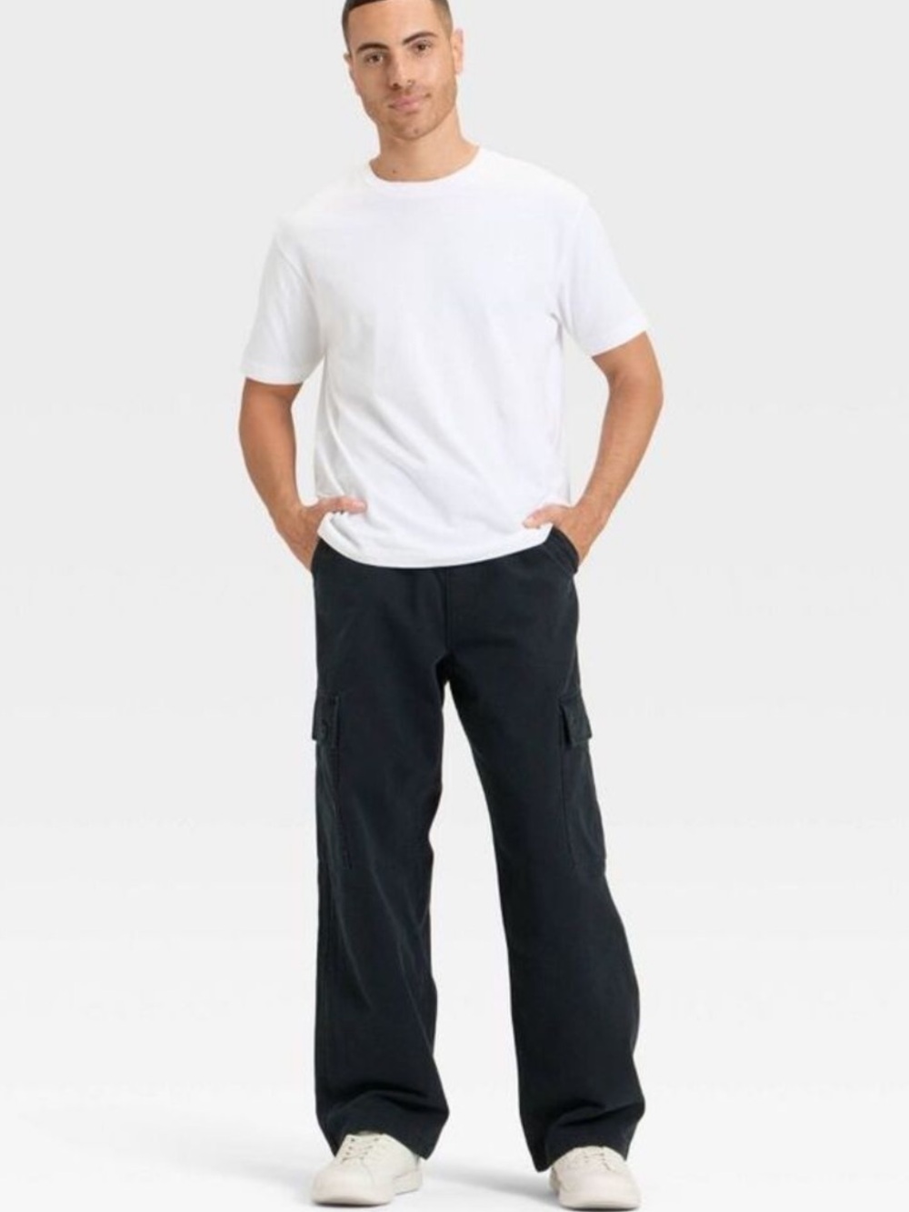 NWT Original Use Black Baggy Leg Utility Cargo Pants - Loose Straight Fit Cotton